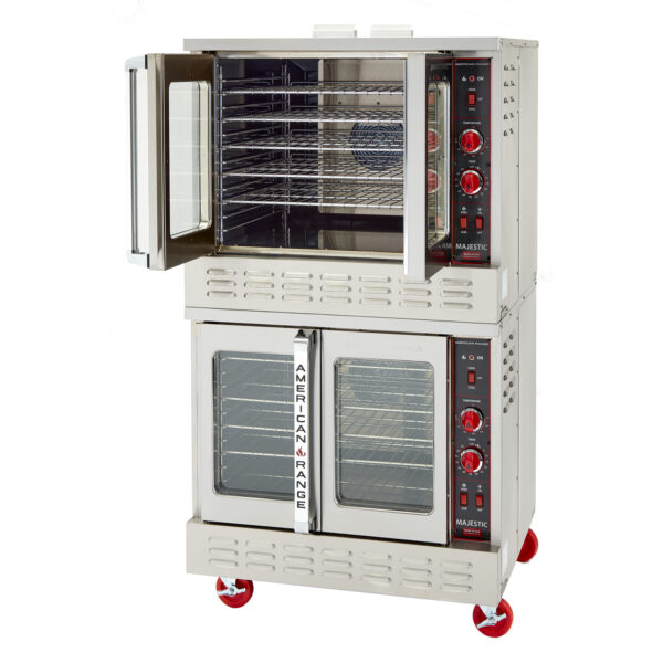 Majestic Convection Ovens Gas Standard MSD-2HE double deck, Energy Star® 108,000 BTU/hr. Open